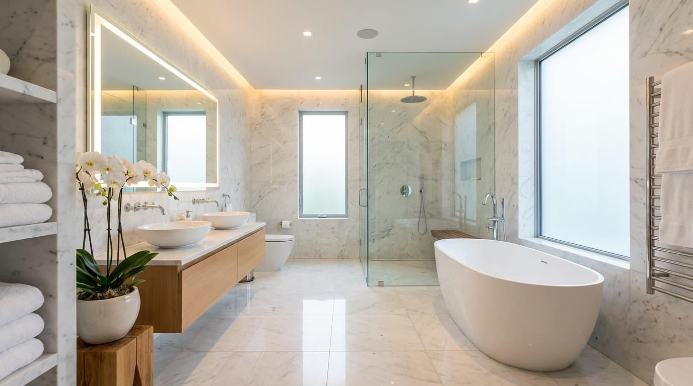 Luxury Bathroom - AI photorealistic interior design render