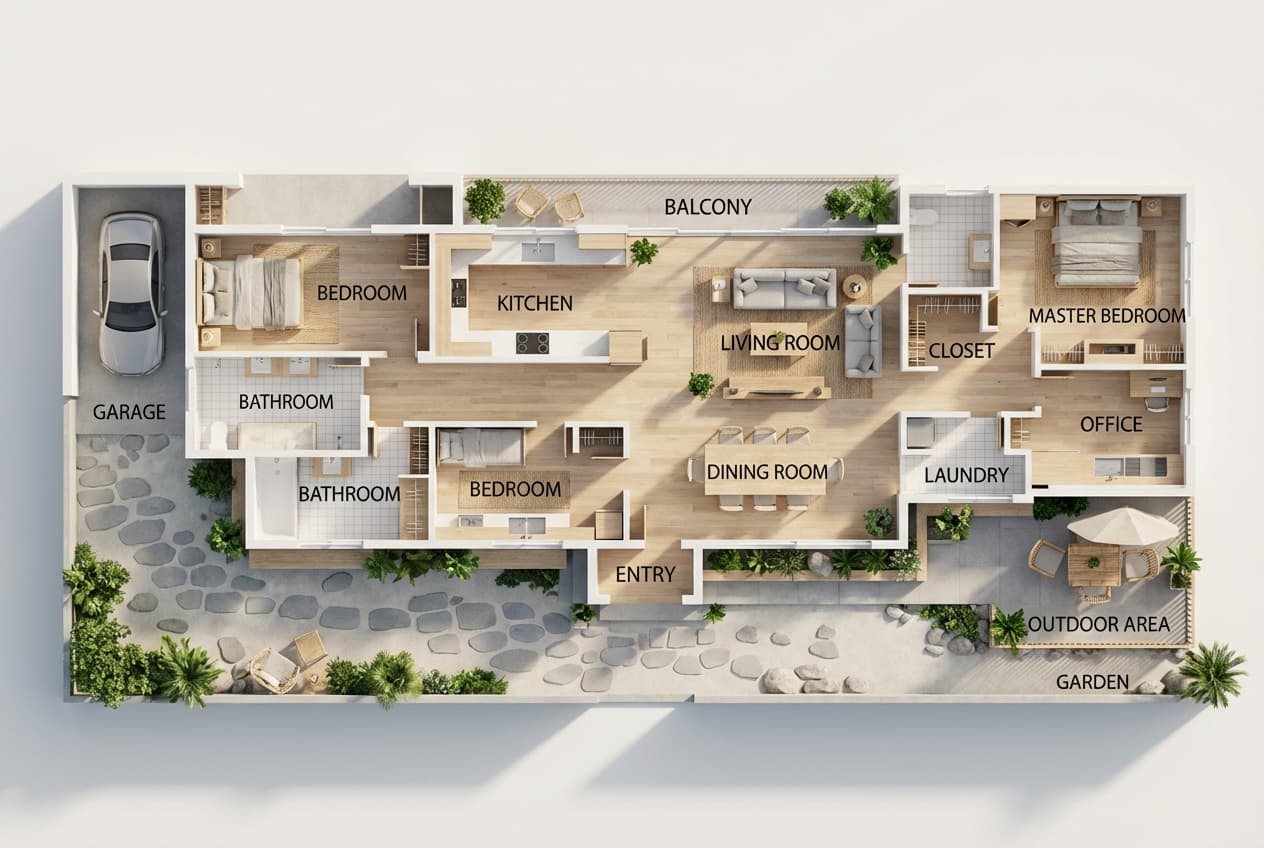 Family Residence - AI photorealistic interior design render