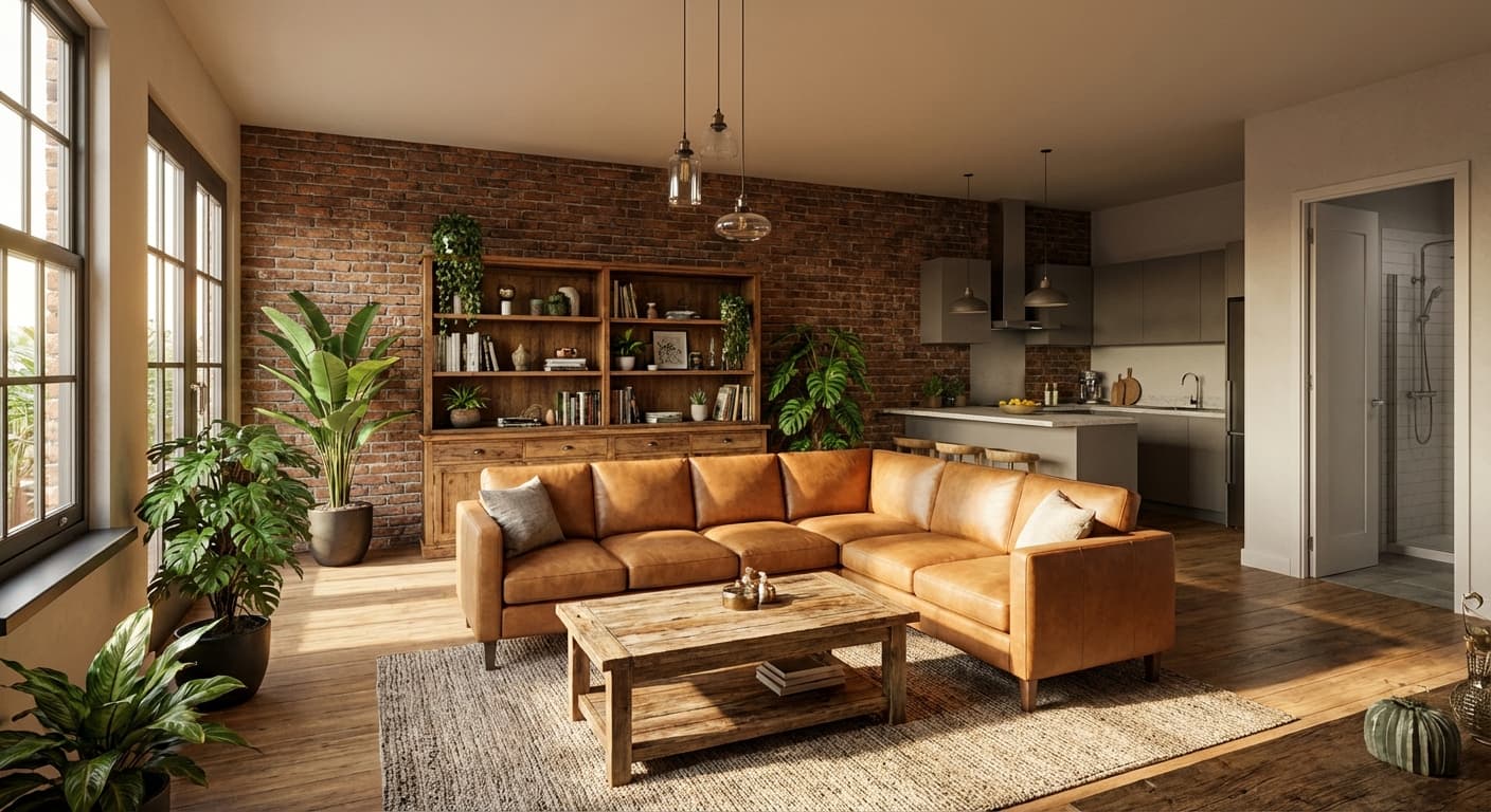 Urban Loft - AI photorealistic interior design render