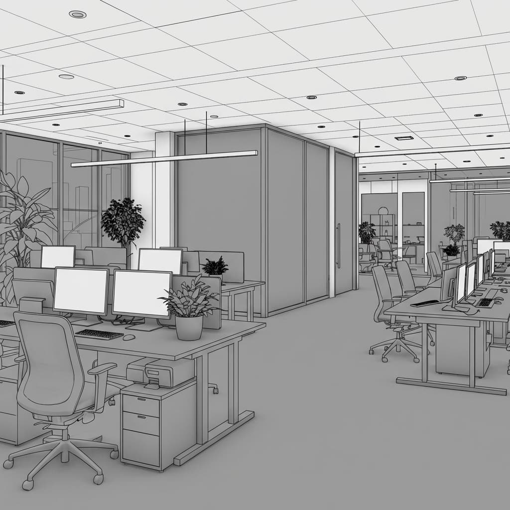 Corporate Office - Original design before AI rendering