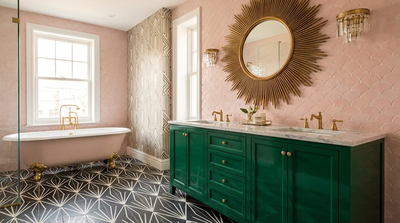 Art Deco interior design style - AI photorealistic render by Lumiforma