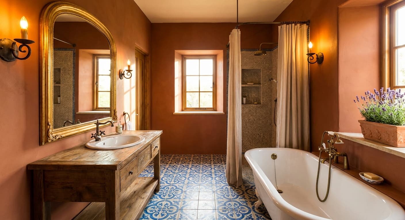 Mediterraneo interior design style - AI photorealistic render by Lumiforma