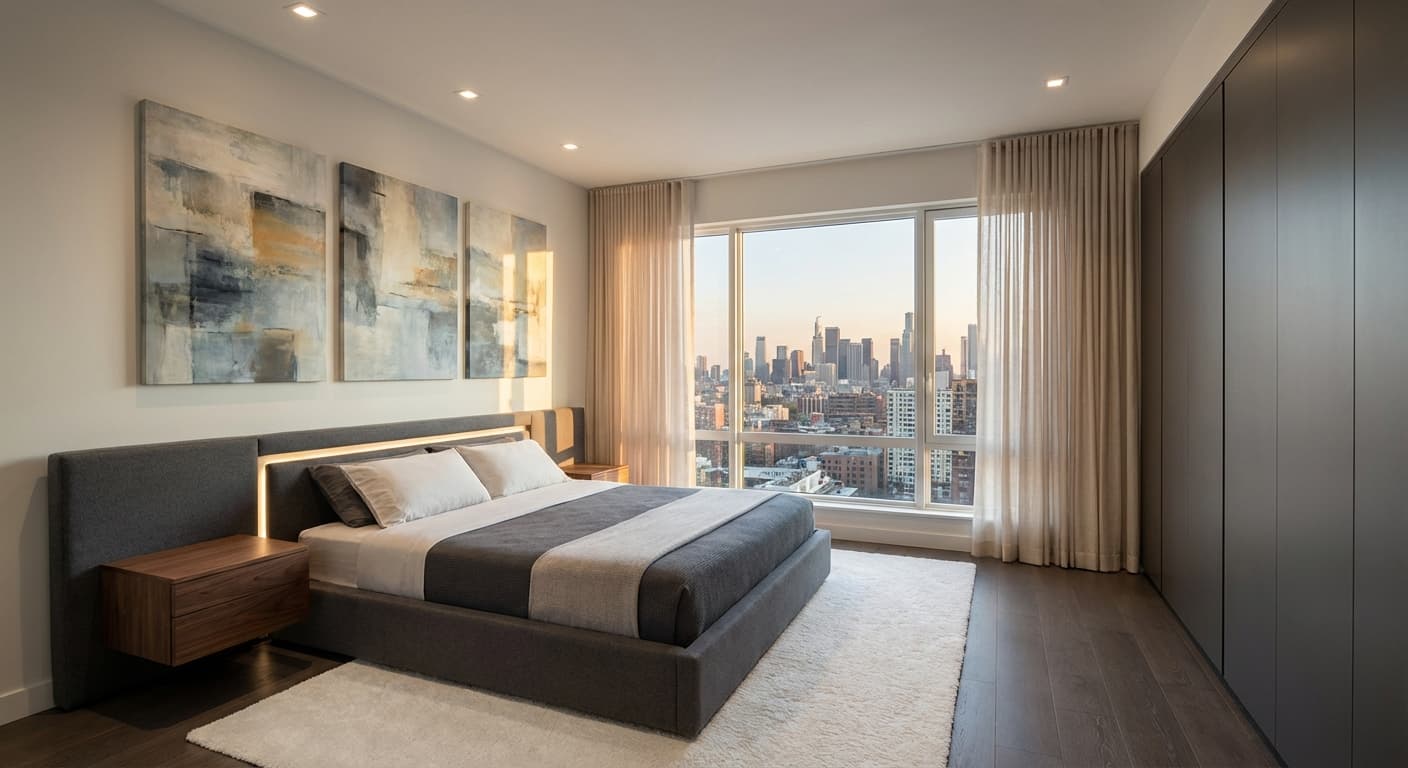 Moderno interior design style - AI photorealistic render by Lumiforma