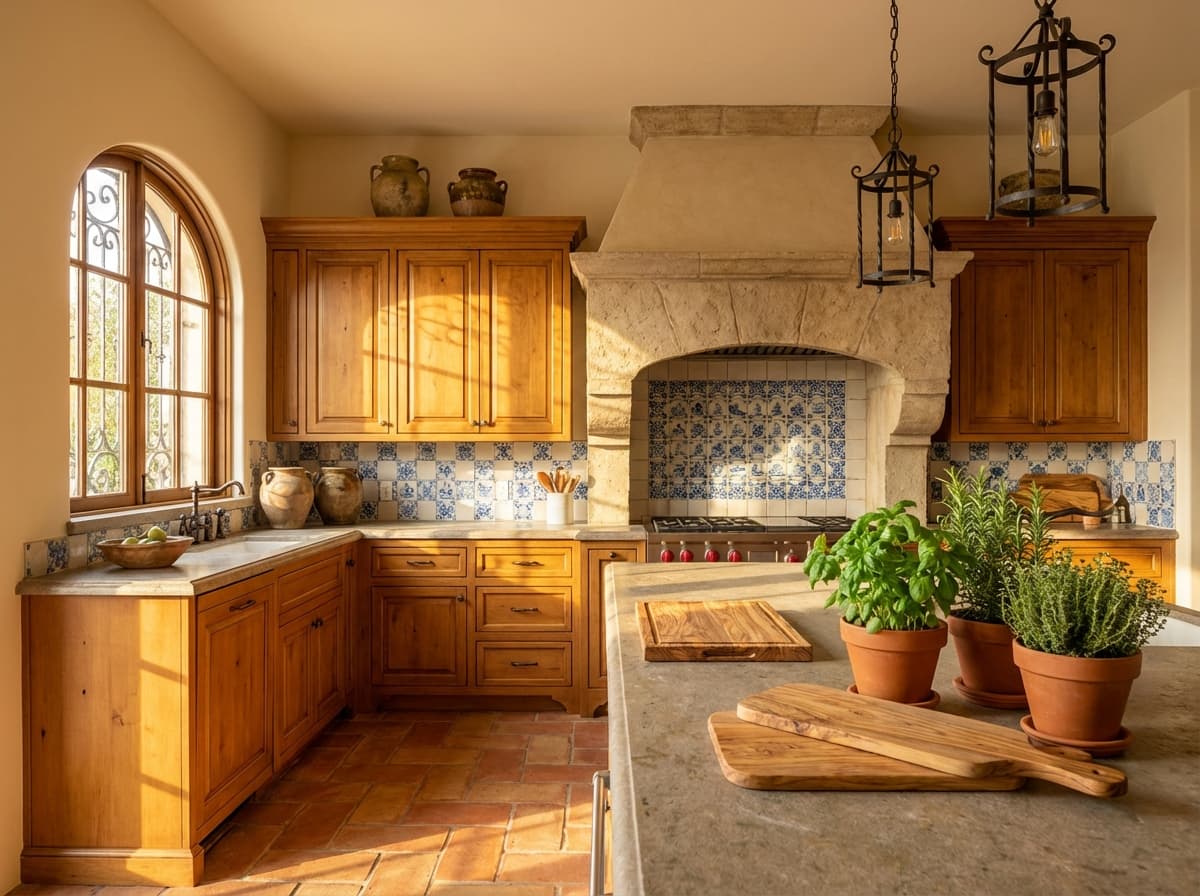 Mediterraneo interior design style - AI photorealistic render by Lumiforma